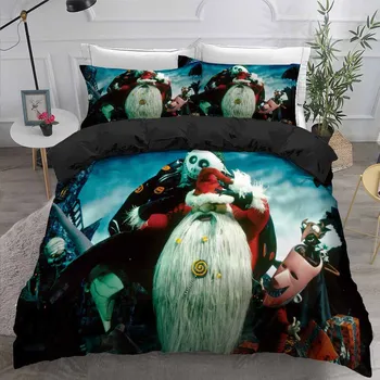 

Cartoon Pre-Christmas Nightmare Bedding Set for Boys and Girls with Decorative Linen Duvet Cover Double Queen King Size
