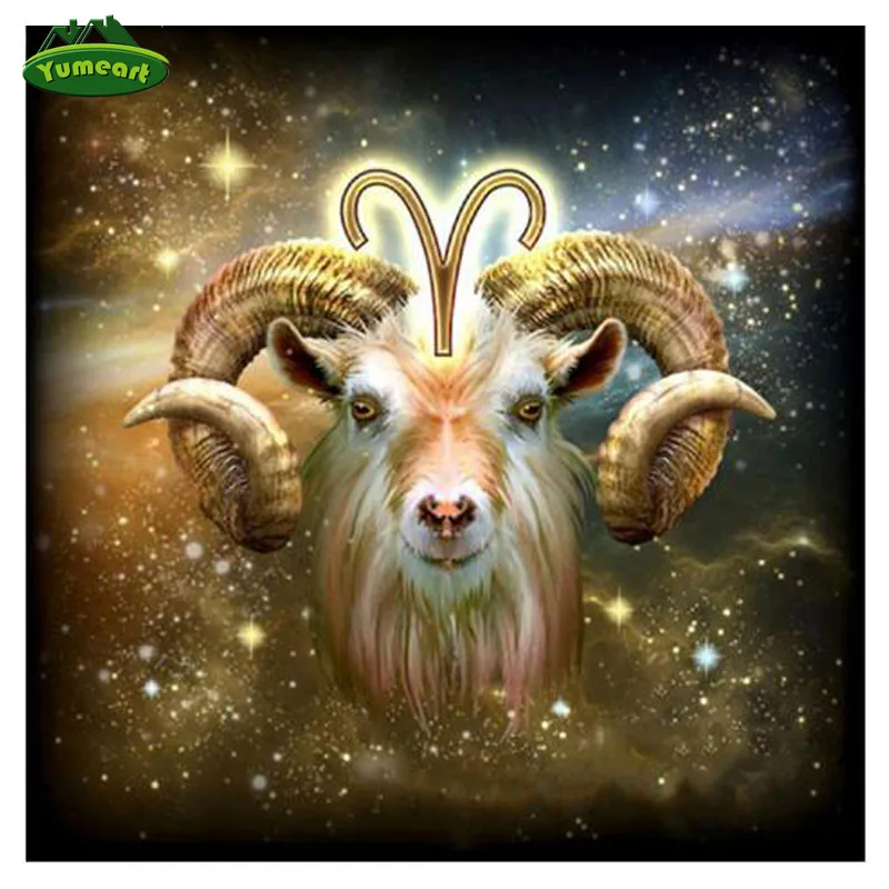 YUMEART DIY Diamond Painting Aries Cross Stitch Kit Animal Picture Christmas Sheep New Year Embroidery Mosaic Wall Art | Дом и сад