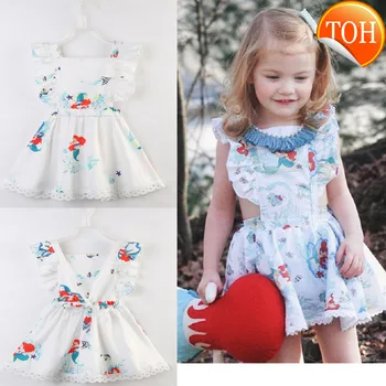 

Toddler Baby Kids Girls Backless Summer Party Cartoon Dress Sundress