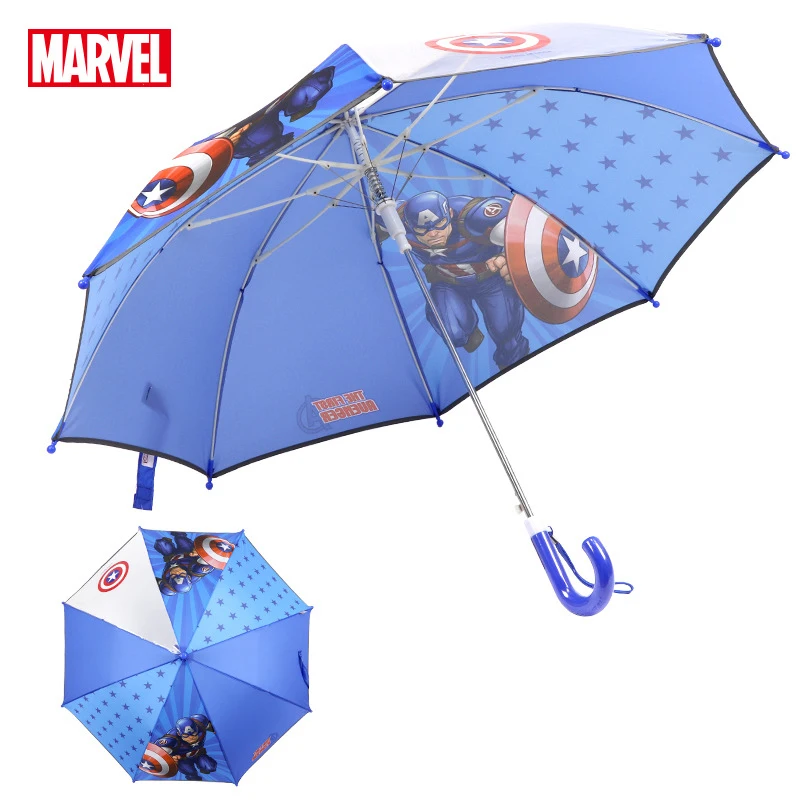 Детский зонт с Микки Маусом и длинной ручкой от disney Marvel, Полуавтоматический зонт с изображением Человека-паука