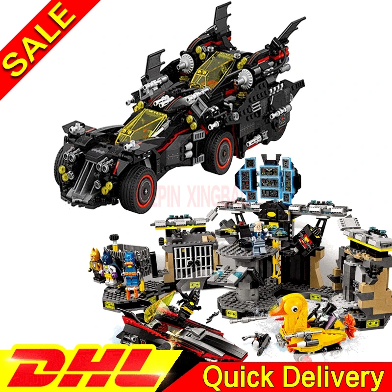 LP 07077 Ultimate marvel Batmobile Bat Man LP 07052 Batcavesd Break-in Genuine Block legaoings Toys LP Batman 70917 70909 - Цвет: LEPIN 07052 07077