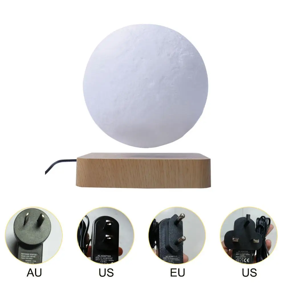 

3D Magnetic Levitation Moon Lamp Night Light Rotating Led Moon Floating Lamp with Wooden Base Home Decoration Holiday Light