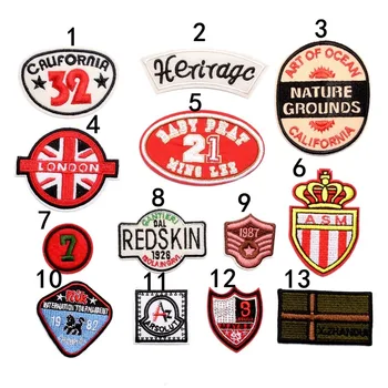 

50pcs/lot Round Vintage Embroidery Patches Letter Clothing Decoration Accessories Strange Things Diy Iron Heat Transfer Applique