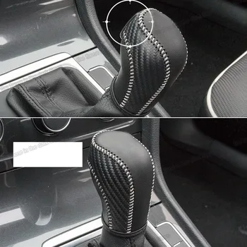 

Lsrtw2017 Carbon Fiber Leather Car Gear Lever Cover for Volkswagen Passat B8 Variant 2016 2017 2018 2019 2020