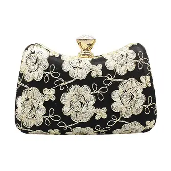 

Women Embroidered Flower Evening Bag Ladies Wedding Party Prom Clutch Handbag A69C