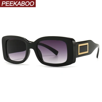 

Peekaboo rectangular sunglasses for women black blue square sun glasses for ladies brown uv400 fashion accessories summer