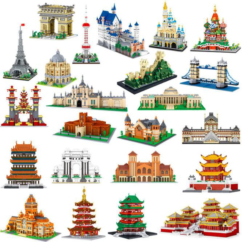 Lezi 8022 World Architecture China Great Wall Mini Diamond Blocks Building Toy