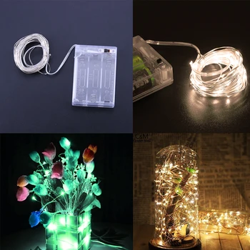 

5M 50 LEDS Starry String battery Lights Fairy Micro LED Transparent Copper Wire for Party Christmas Wedding