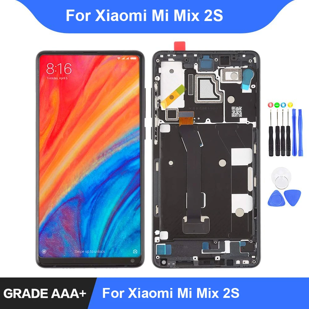 

For Xiaomi Mi Mix 2S LCD Display Touch Screen Digitizer Assembly Repair Parts for Xiaomi Mi Mix2s Display with Frame Replacement