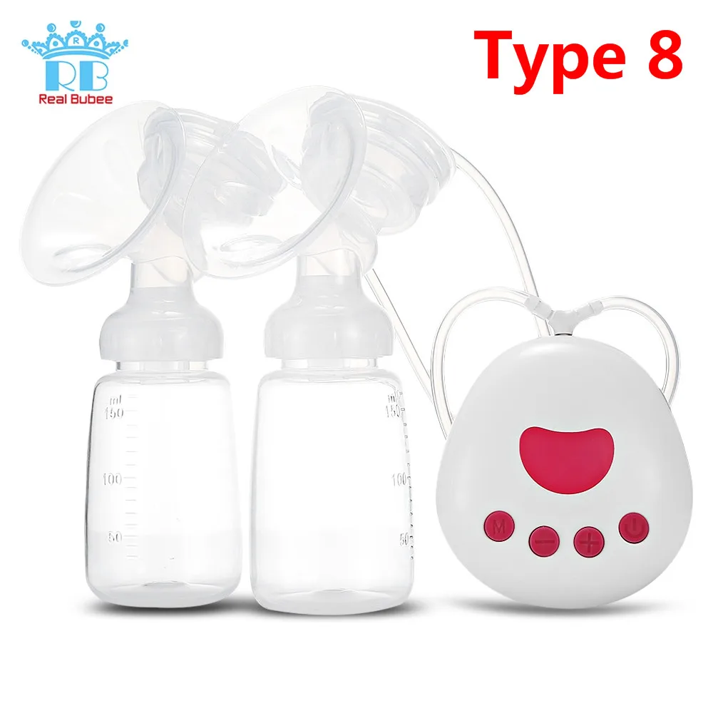 Real Bubee Single/Double Electric Breast Pump With Milk Bottle Infant USB  BPA free Powerful Breast Pumps Baby Breast Feeding