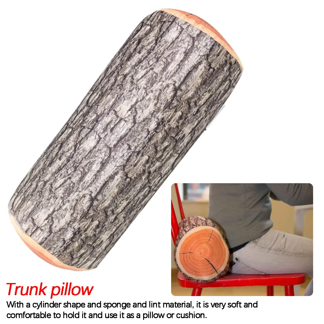Креативное моделирование натурального бревенчатого сиденья автомобиля подголовник тела шеи Поддержка Подушка украшение дома кровать