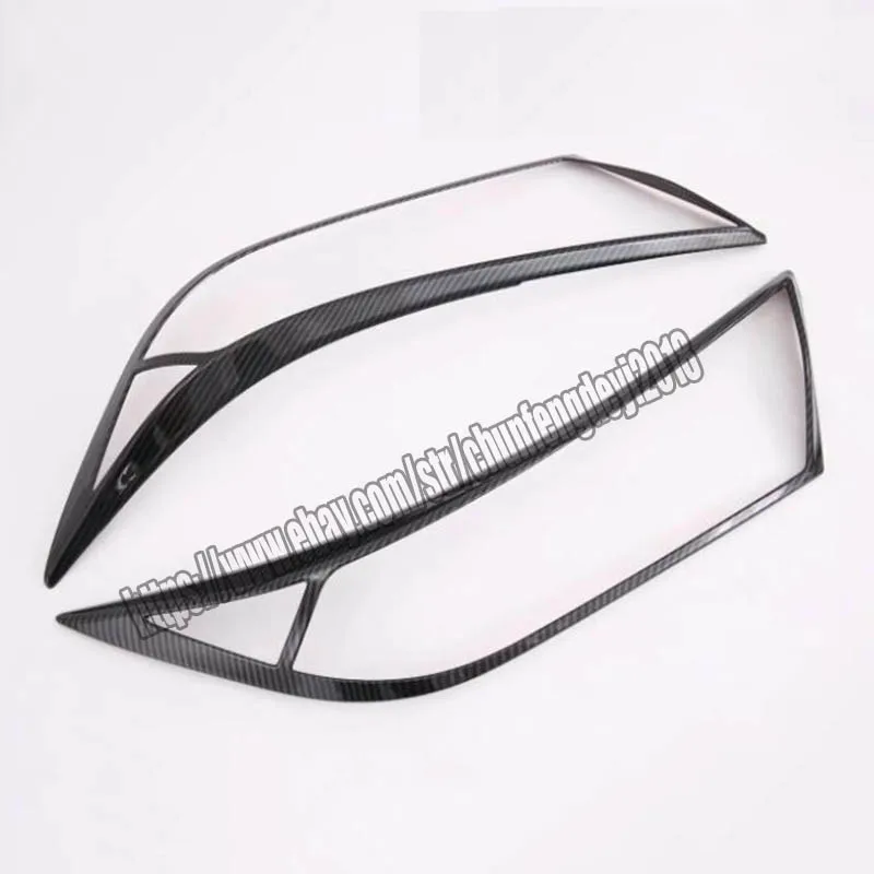 For Toyota RAV4 19-20 carbon fiber Front Head Light Lamp Cover Bezel Trim 2pcs Car modification Car accessories