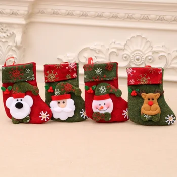 

Christmas Stockings Hanging Christmas Tree Decoration 2020 New Year Candy Bag Gifts Santa Snowman Socks Stocking Xmas Ornament