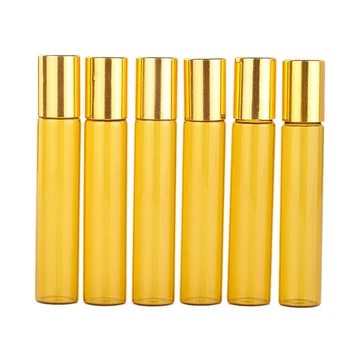 

6Pcs/10ML Portable Amber Glass Refillable Perfume Bottle,Essential Oil Bottle, Convenient for Travel