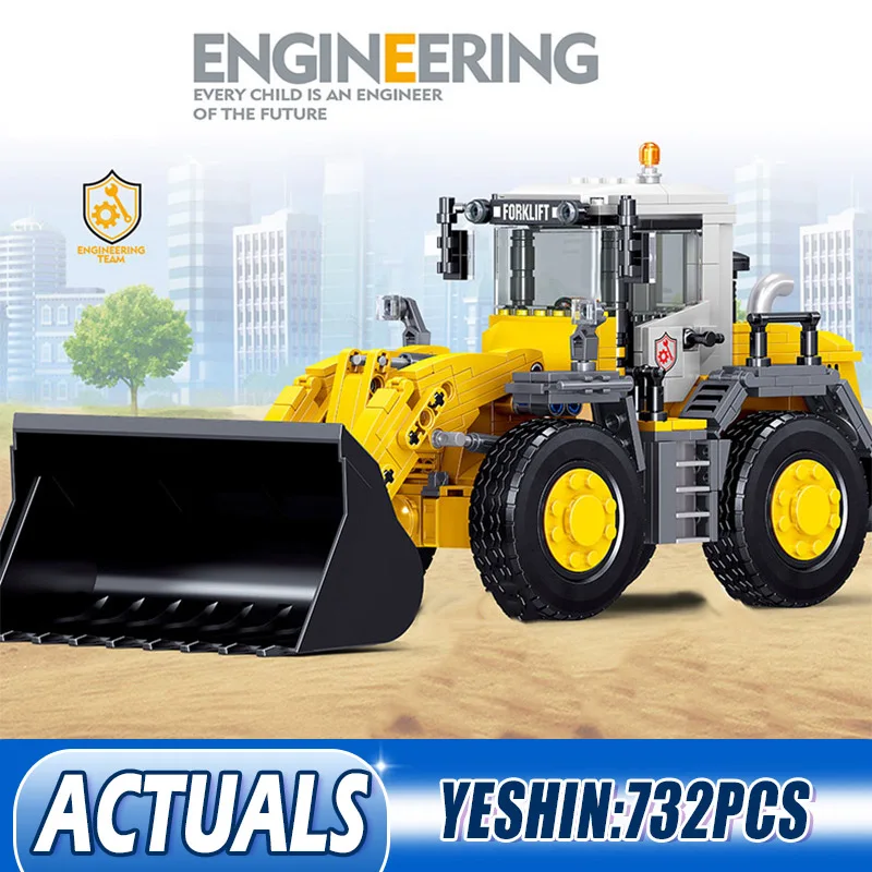 Ешина 20007 Technic автомобиль Экскаватор Бульдозер инженерный роликовый самосвал