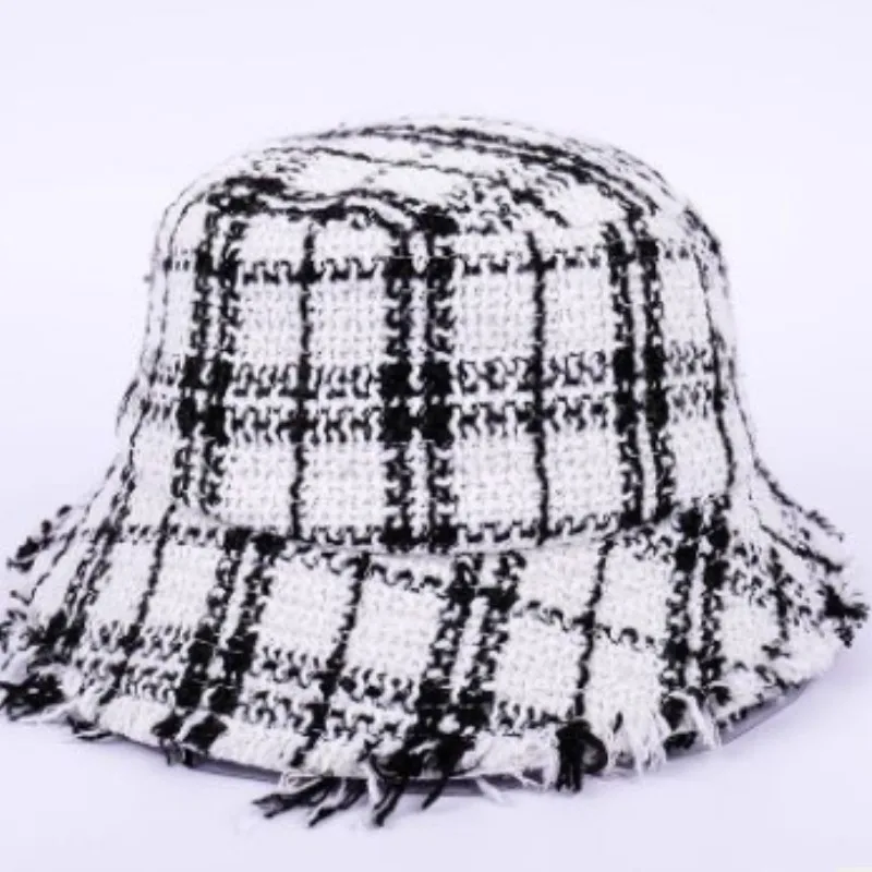 white Новая корейская мода дикая клетчатая полосатая Рыбацкая шляпа, мужская и женская мода индивидуальность, Обрезной козырек Солнцезащитная Крышка для бассейна - Цвет: white