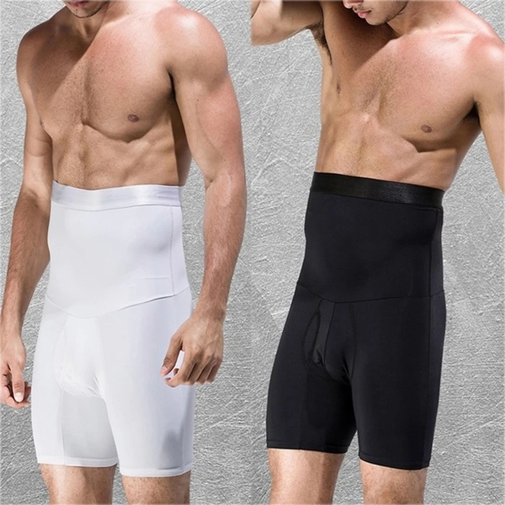 

Popfeel Men High Waist Slimming Bodysuit Shorts Compression Contour Shapewear Boxer Pants
