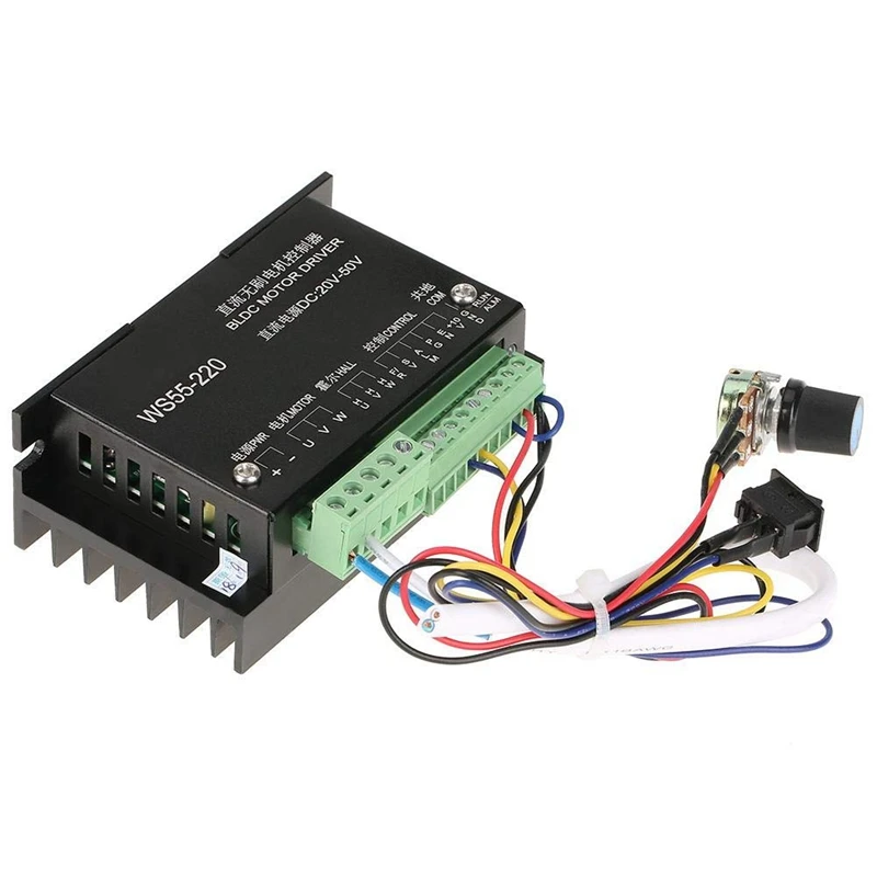 WS55-220 BLDC контроллер драйвера двигателя для ЧПУ бесщеточный электродвигатель вращения шпинделя DC 48 В 500 Вт