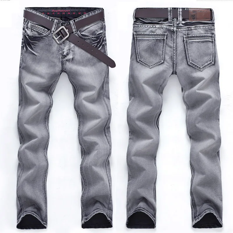 Men Stretchy Denim Skinny Jeans 2019 Spring Autumn Brand Classic High Quality Fashion Grey Jeans