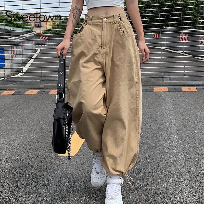 Sweetown Street Style Baggy Cargo Pants 