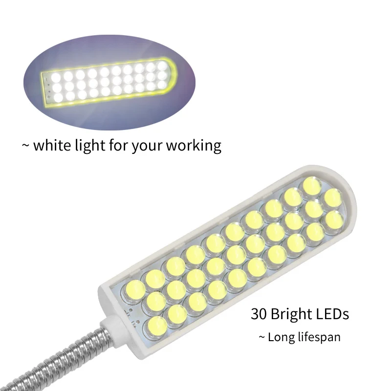 Sewing Machine Lighting Lamp 10/20/30 LED Industrial Clothing Machine Accessories Work Light 360&deg; Flexible Gooseneck
