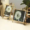 6/7 Inch Nordic Vintage Metal Butterfly Photo Frame Family Portrait Nightstand Desktop Square Golden Picture Frames Home Decor ► Photo 1/6