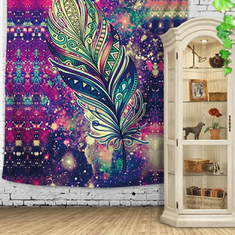 

Bohemian Colorful Feather Tapestry Boho Beach Throw Dorm Room Wall Hangings