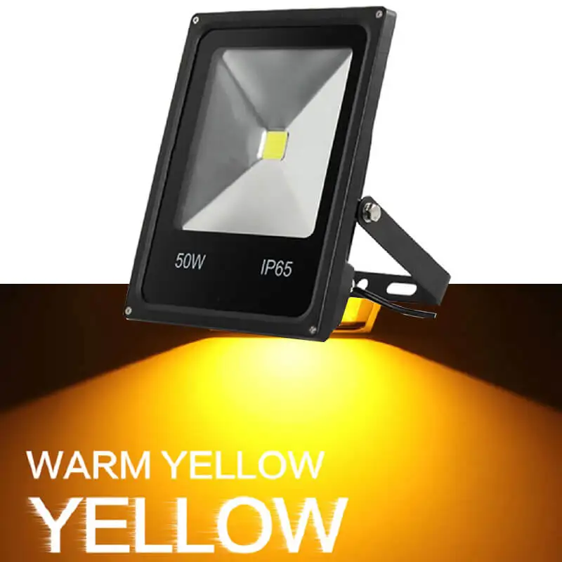 CP AC220V светодиодный прожектор, RGB, черный корпус, светодиодный светильник для наружного пейзажа, сада, поисковая лампа, светодиодный светильник, 10 Вт, 20 Вт, 30 Вт, 50 Вт, 100 Вт, 200 в - Испускаемый цвет: Yellow
