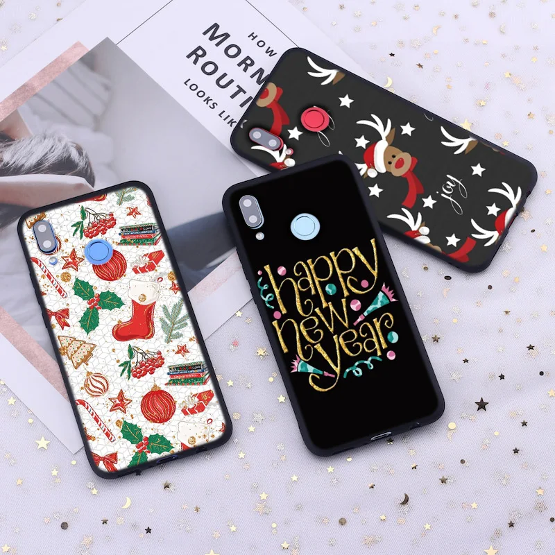 

Merry Christmas TPU Case For Huawei Honor 8X 9 Play 10i 20i 7A 9X View Mate 30 10 20 Lite Y6 Y9 Pro 2019 2018 Nova 5 4 3 3i Case