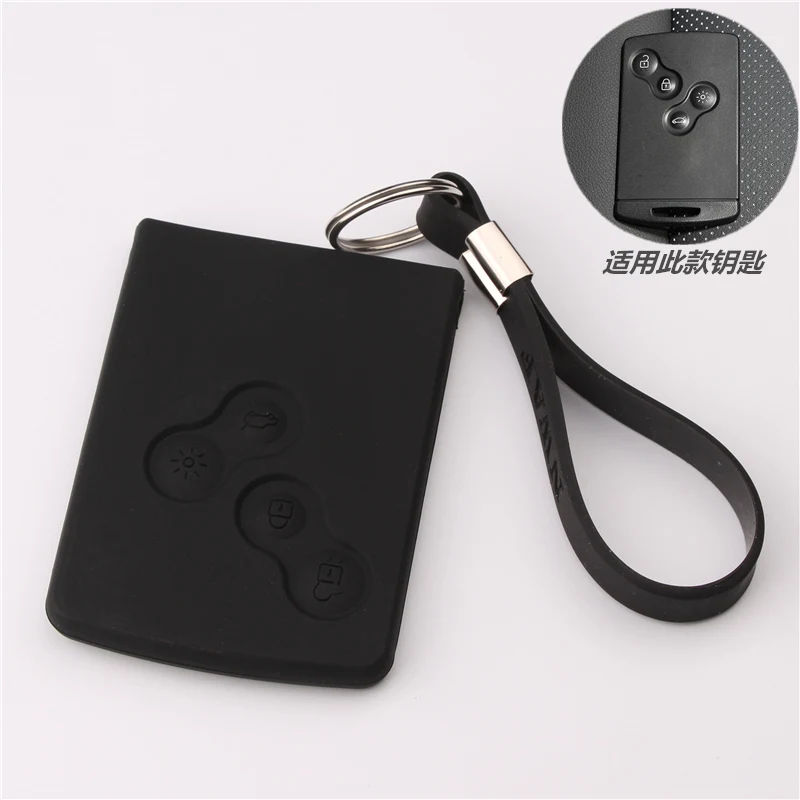 

Car Key Cover Silicone For Renault Logan Megane 2 3 1 Clio Koleos Laguna Duster Fluence Scenic Sandero Captur Card keychain Case