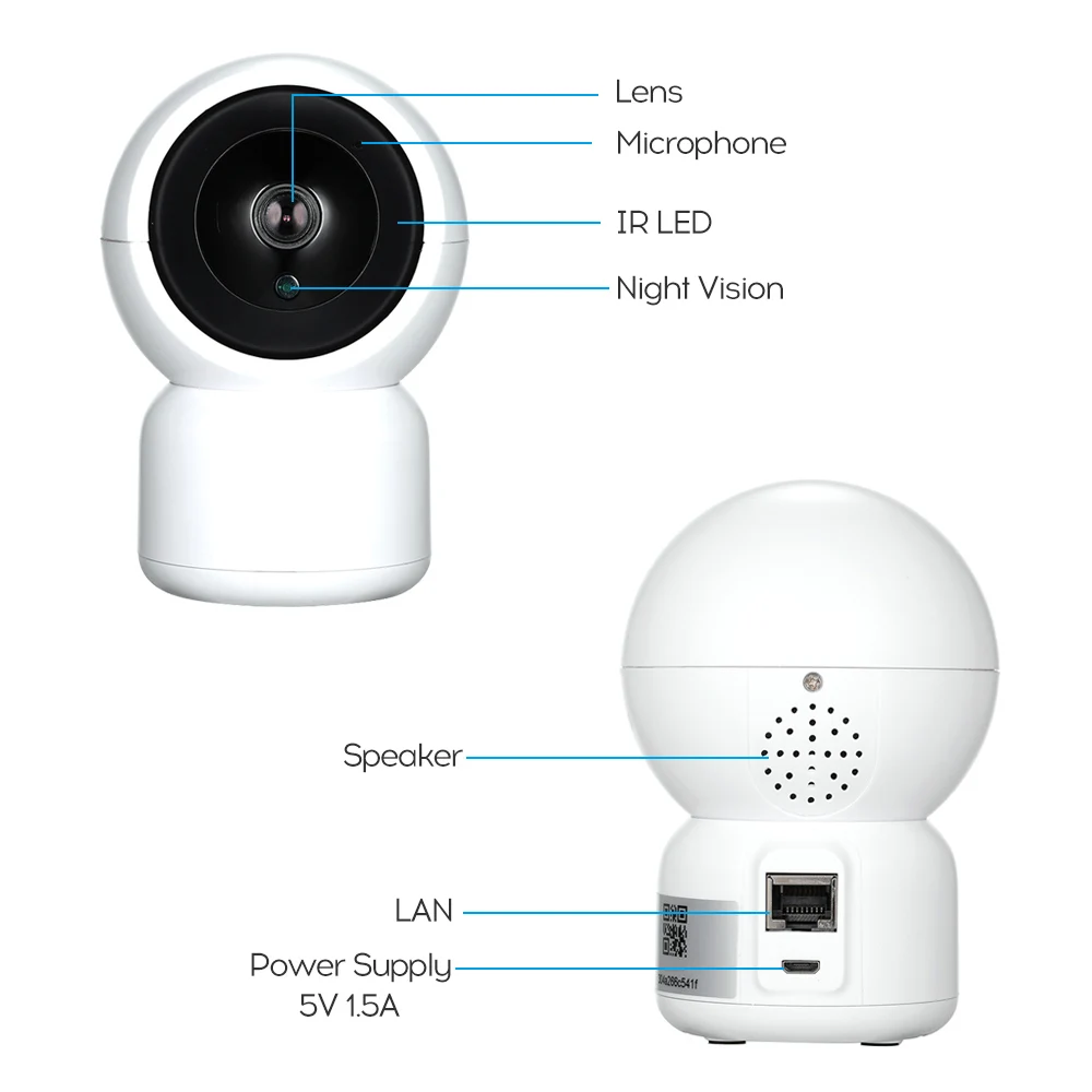 1080P IP Камера WI FI 360 Смарт для панорамной съемки TF слот карты ИК двухстороннее аудио