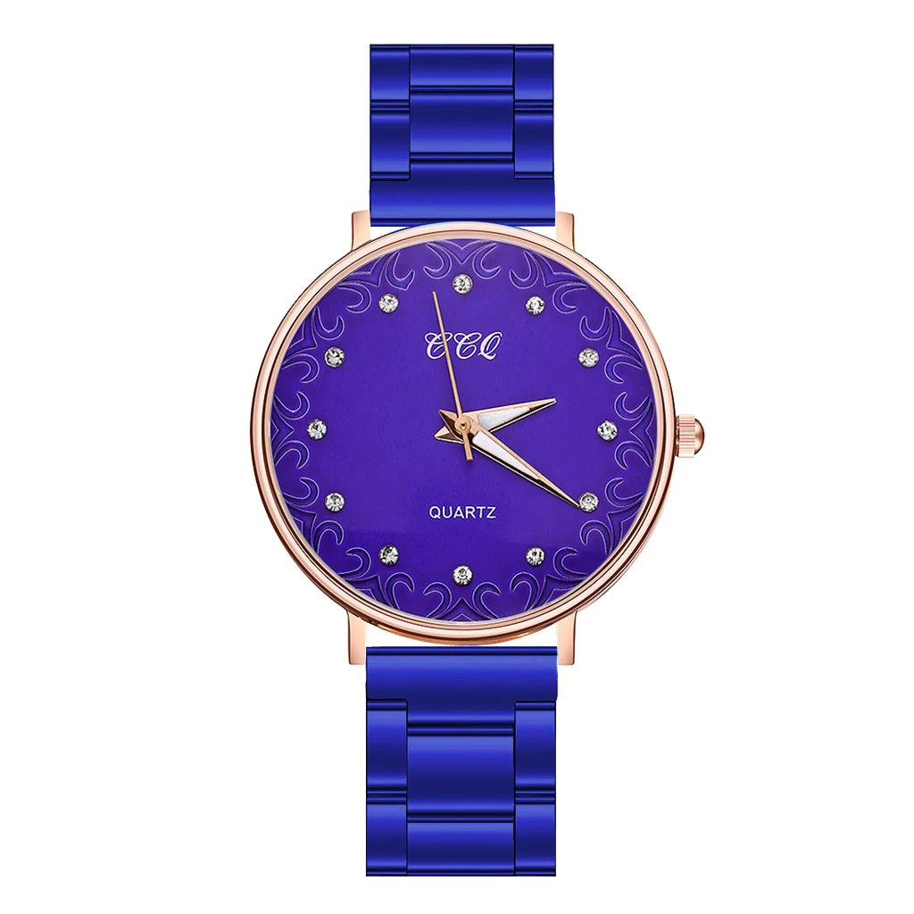 CCQ Брендовые женские часы со стальным ремешком, стразы, роскошные женские кварцевые часы, женские часы, браслет, подарок kol saati reloj mujer