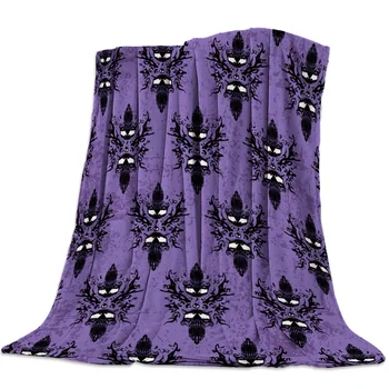 

Haunted House Skull Bat Throw Blanket Portable Flannel Blanket Hotel/Sofa/Office/Plane Travel Blankets for Beds