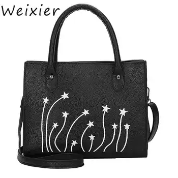 

WEIXIER Luxury Handbags Women Bags Designer Printing Leather Shoulder Bag Tote Purse Handbag Messenger Bag Women Vintage ZK-67