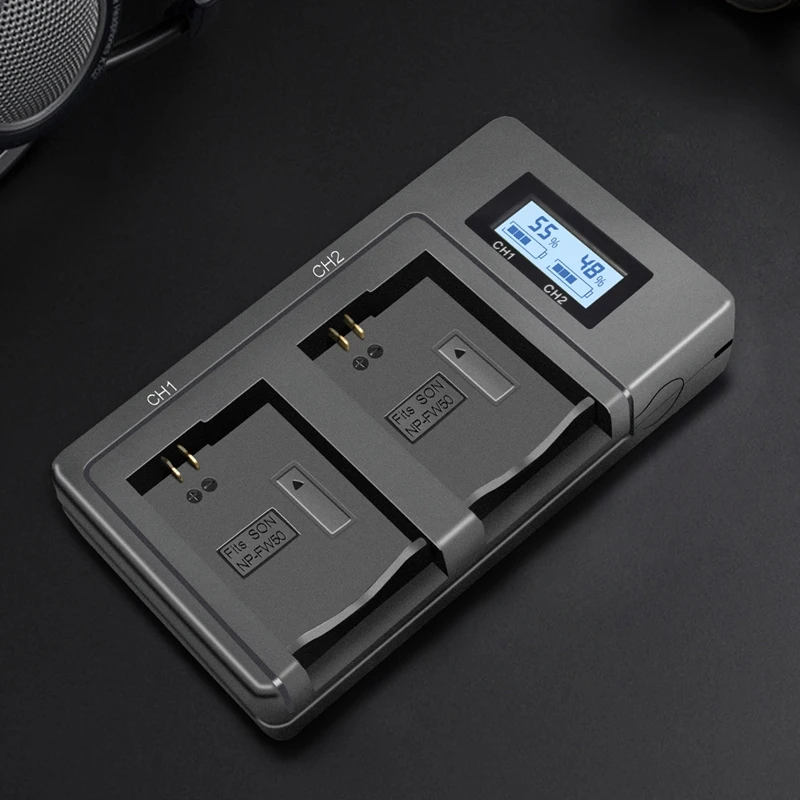 2 шт 2000 мАч Np-Fw50 Np Fw50 батарея для камеры+ ЖК Usb двойное зарядное устройство для Alpha A6500 A6300 A6000 A5000 A3000 Nex-3 A7R