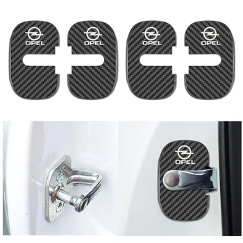 

Car Styling Carbon fiber pattern Door Lock Decoration Emblem Cover Fit For Opel Insignia Astra GTC Car Accessories