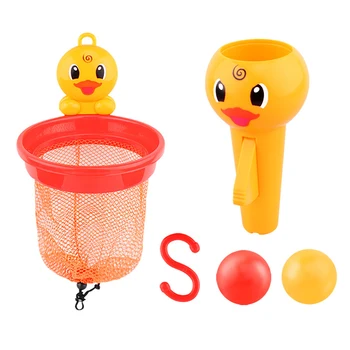 

1Set Duck Basketball Hoop Balls Baby Bathroom Toys Dunk & Bathtub Shooting Game Educational Shooting Toy For Kids babys toddlers