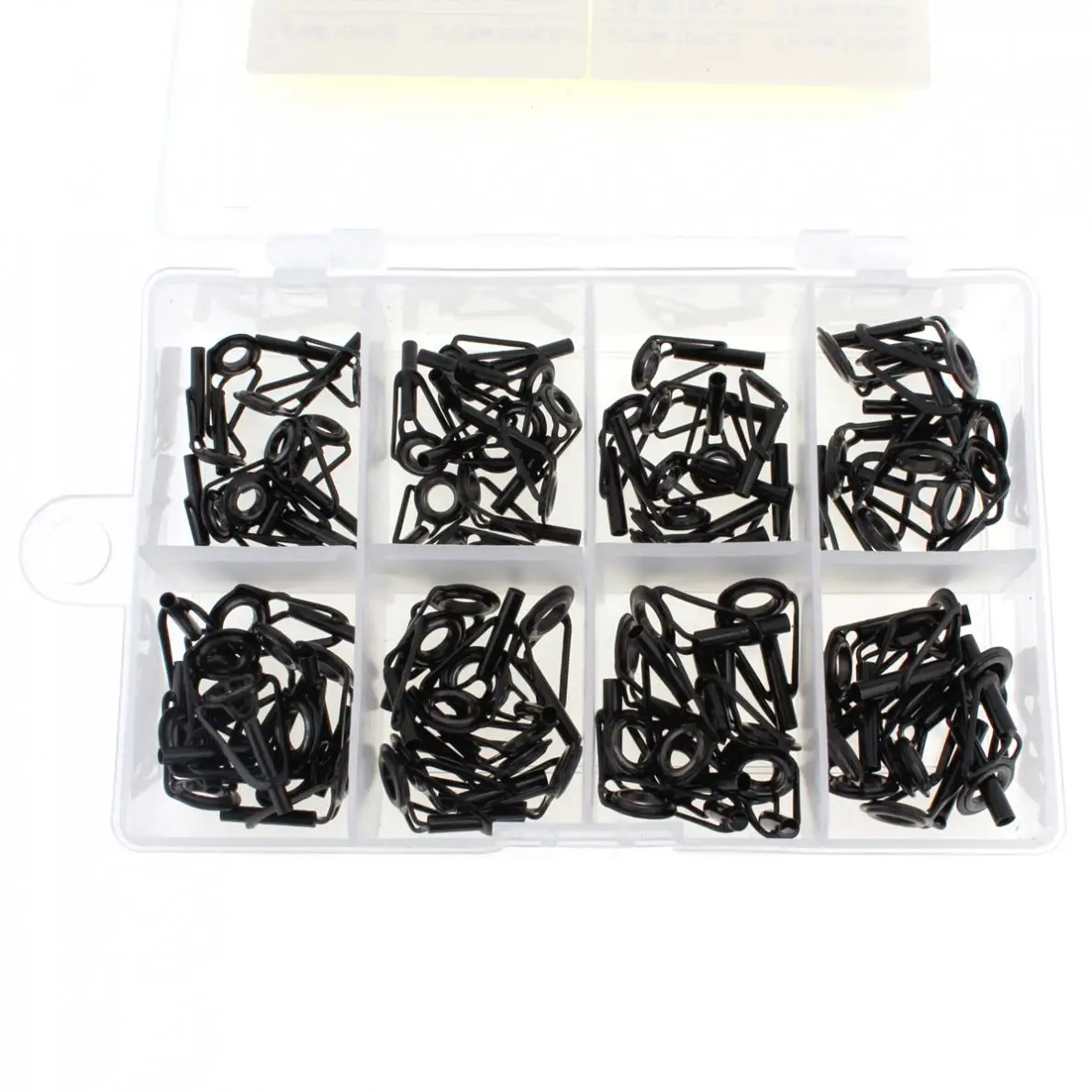 

80pcs Fishing Rod Guide Tip Set Repair Kit Stainless Steel DIY Eye Rings with 8 Different Sizes