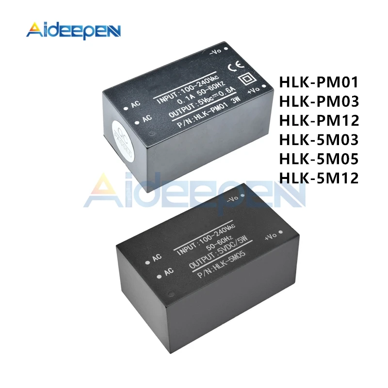 HLK-PM01 HLK-PM03 HLK-PM12 HLK-5M03 HLK-5M05 HLK-5M12 AC-DC 100 V-240 V 5 V/3,3 V/12 V переменного тока, 50-60 Гц мини Питание модуль коммутатора