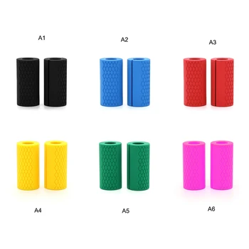 

1 Pair Dumbbell Barbell Grip Bar Pad Handles Silicone Anti-slip Pull Up Weightlifting Kettlebell Fat Grips Gym Support Hot S23