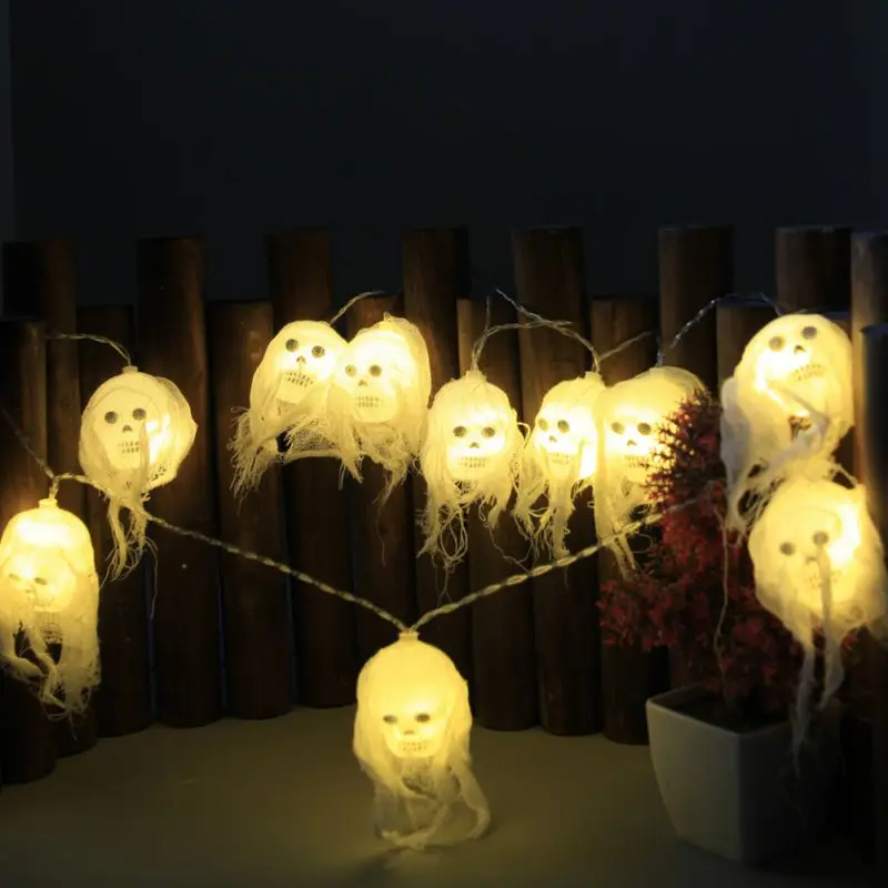 Светодиодный светильник на Хэллоуин в форме страшного черепа, светодиодный светильник s, вечерние гирлянды, декоративный светильник, креативные подвесные украшения для вечеринки