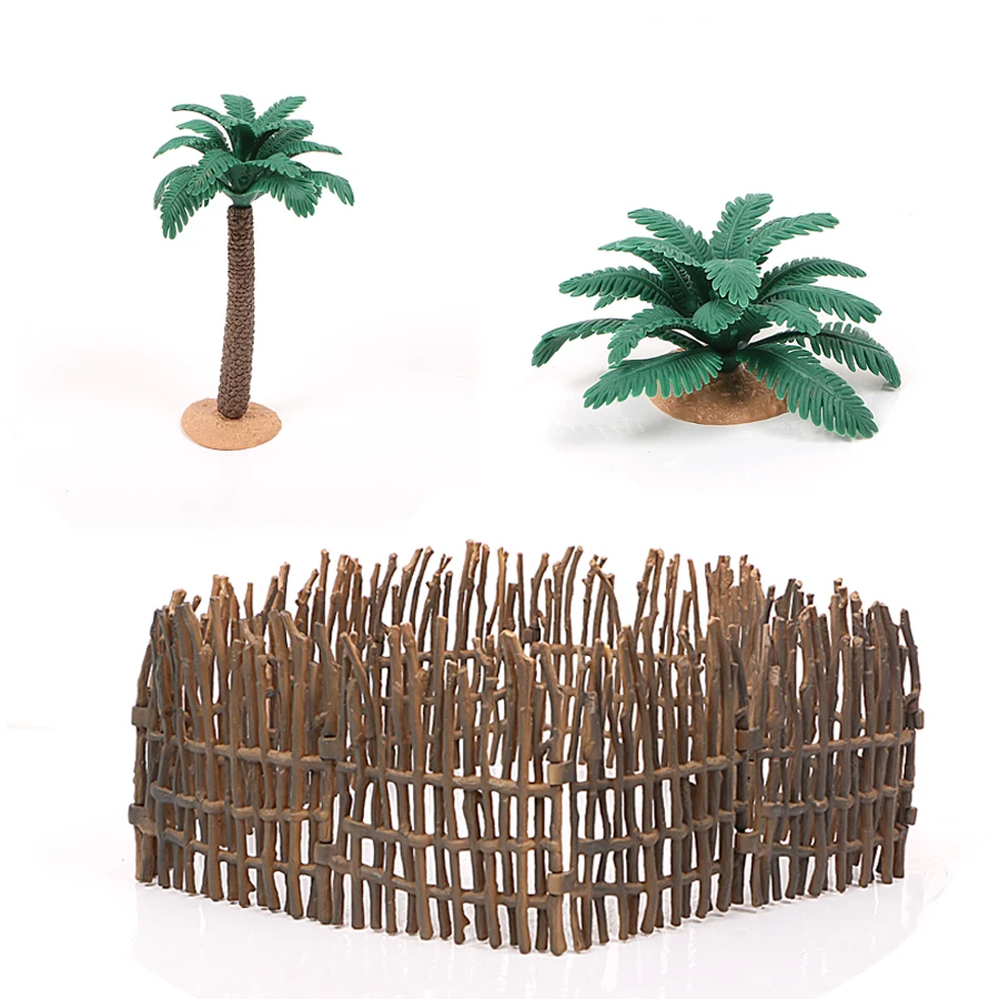 農場モデルのアクションフィギュア,豚,動物,ミニチュア木の