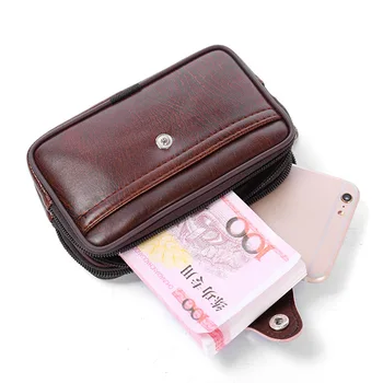 

Men Vintage PU Waist Bum Bag Classic Texture Creative Delicate Design Chic Multi-function Casual Mobile Phone Wallet Pocket