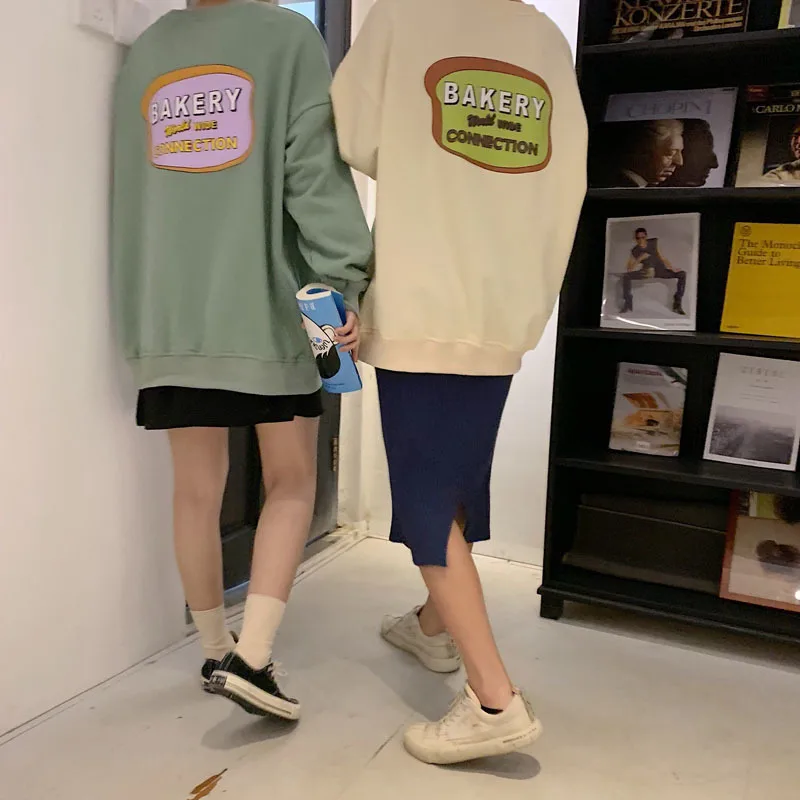 Милые женские свитшоты с принтом сыра сзади Harajuku осенние легкие тонкие универсальные пуловеры с круглым вырезом толстовки