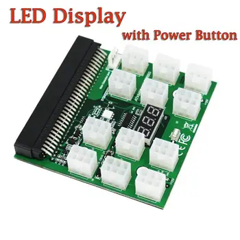 

1200W/750W Breakout Board W Button for HP PSU GPU Mining Ethereum With 12Pcs 8P Cable FKU66