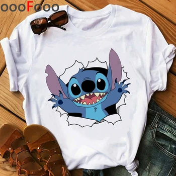 

Kawaii Lilo Stitch Harajuku T Shirt Women Ullzang Stitch Funny Cartoon T-shirt Cute Graphic Tshirt Korean Style Top Tees Female
