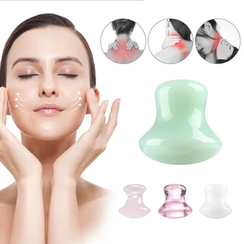 

1PC Natural Rose Quartz Stone Face Massager Mushroom Jade Stone Facial Roller Neck Body Eye Care Beauty Lifting Health Slimming
