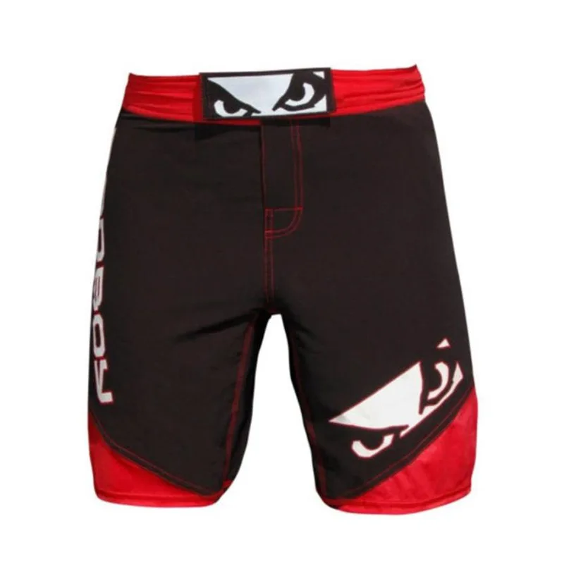 Мужские боксерские трусы, шорты с принтом ММА, шорты для борьбы, шорты из полиэстера, шорты для бокса, шорты для тайского бокса, MMA - Цвет: Красный