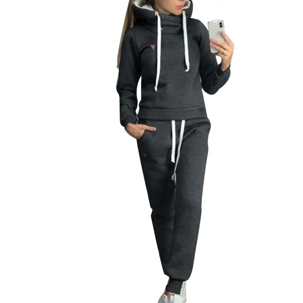 Tracksuit Women 2pcs Jogging Suits For Women Suit Solid Color