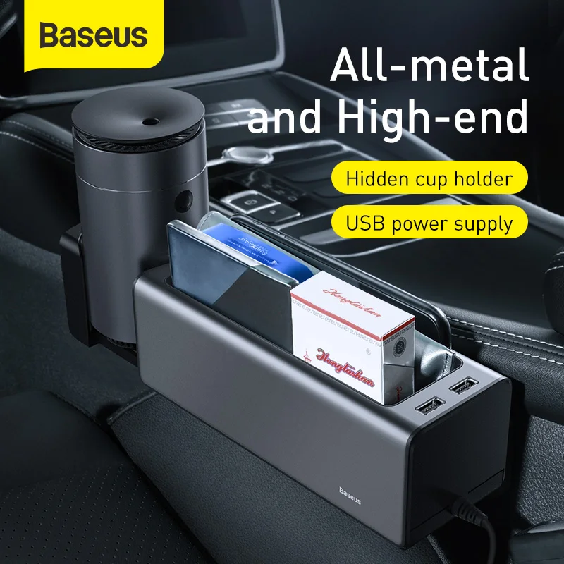 Baseus Car Storage box Universal Car Organizer Storage Box Dual USB Charge  For Pocket Organizer Wallet Cigarette Key Phone Holde - Baseus UK Official  Online Store